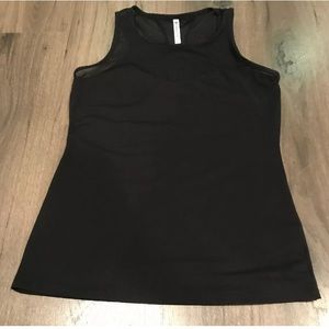 Fabletics Womens Tank Top Xs Helena Black Sheer